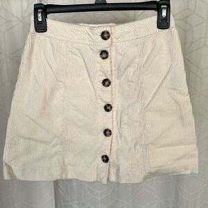 H&M Corduroy Cream Skirt